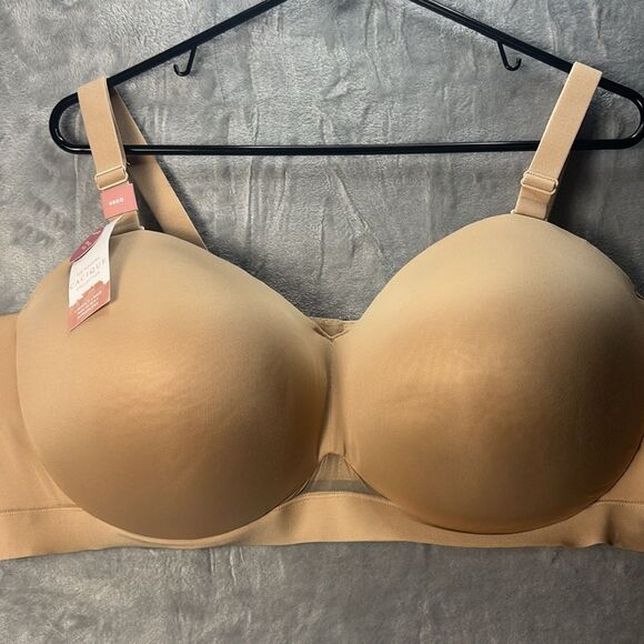 NWT New Cacique Tan Lightly Lined Multi Way Strapless Underwire Bra Size 48DD - Picture 3 of 8